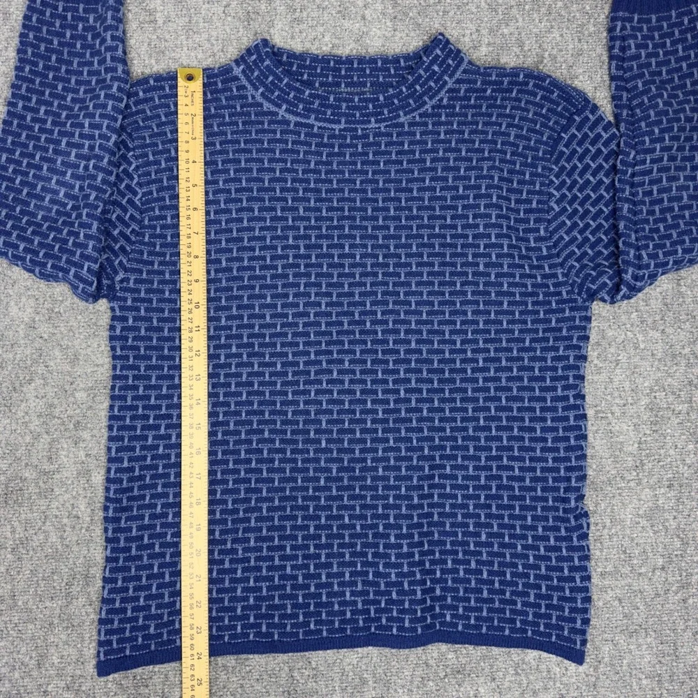 McConnell Sweater Mens L Blue Irish Merino Wool Brick Made in Ireland Grandpa‎